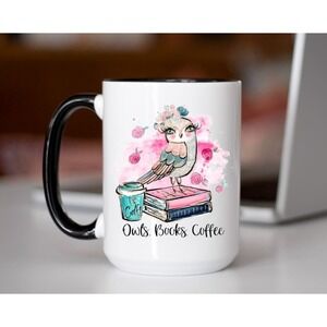 Owls, Books Coffee Cup, Custom Coffee Mug‎